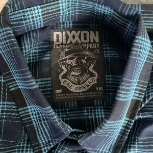 DIXXON Men's Plaid Shirt in Blue and Black